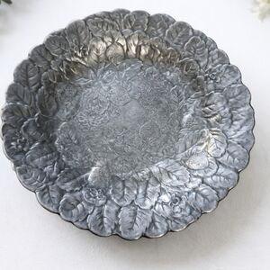 Reed & Barton 1939 Silverplate Serving Tray 13.75" Floral Repousse Vintage Platt